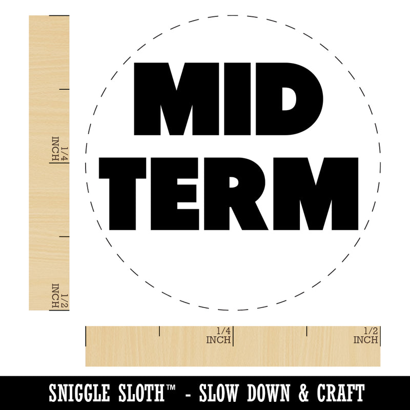 Mid Term Bold Text Teacher School Self-Inking Rubber Stamp for Stamping Crafting Planners