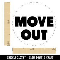 Move Out Bold Text Home House Self-Inking Rubber Stamp for Stamping Crafting Planners