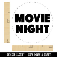 Movie Night Bold Text Date Self-Inking Rubber Stamp for Stamping Crafting Planners