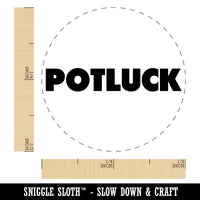 Potluck Bold Text Self-Inking Rubber Stamp for Stamping Crafting Planners