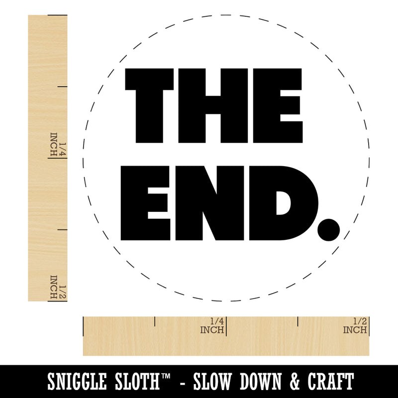 The End Bold Text Self-Inking Rubber Stamp for Stamping Crafting Planners