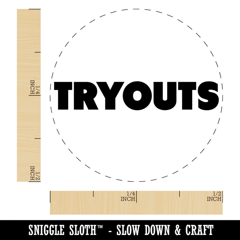 Tryouts Bold Text Sports Self-Inking Rubber Stamp for Stamping Crafting Planners