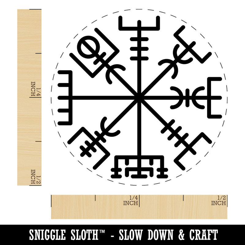 Viking Vegvisir Norse Protection Rune Self-Inking Rubber Stamp for Stamping Crafting Planners