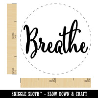 Breathe Elegant Text Self Care Self-Inking Rubber Stamp for Stamping Crafting Planners