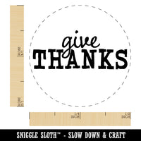 Give Thanks Thankful Thanksgiving Fun Text Self-Inking Rubber Stamp for Stamping Crafting Planners