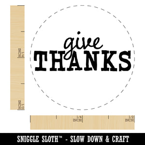 Give Thanks Thankful Thanksgiving Fun Text Self-Inking Rubber Stamp for Stamping Crafting Planners