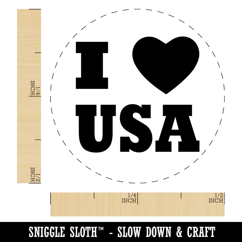 I Love Heart USA United States of America Patriotic Self-Inking Rubber Stamp for Stamping Crafting Planners