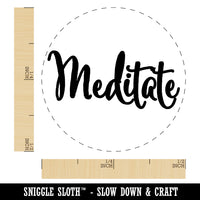 Meditate Elegant Text Self Care Self-Inking Rubber Stamp for Stamping Crafting Planners