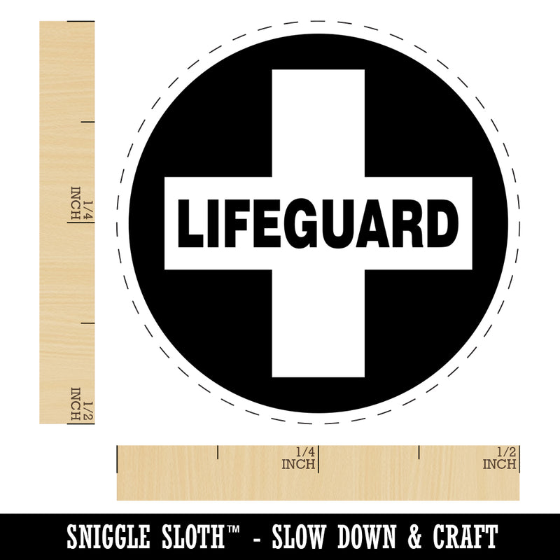 Lifeguard Cross in Circle Self-Inking Rubber Stamp for Stamping Crafting Planners