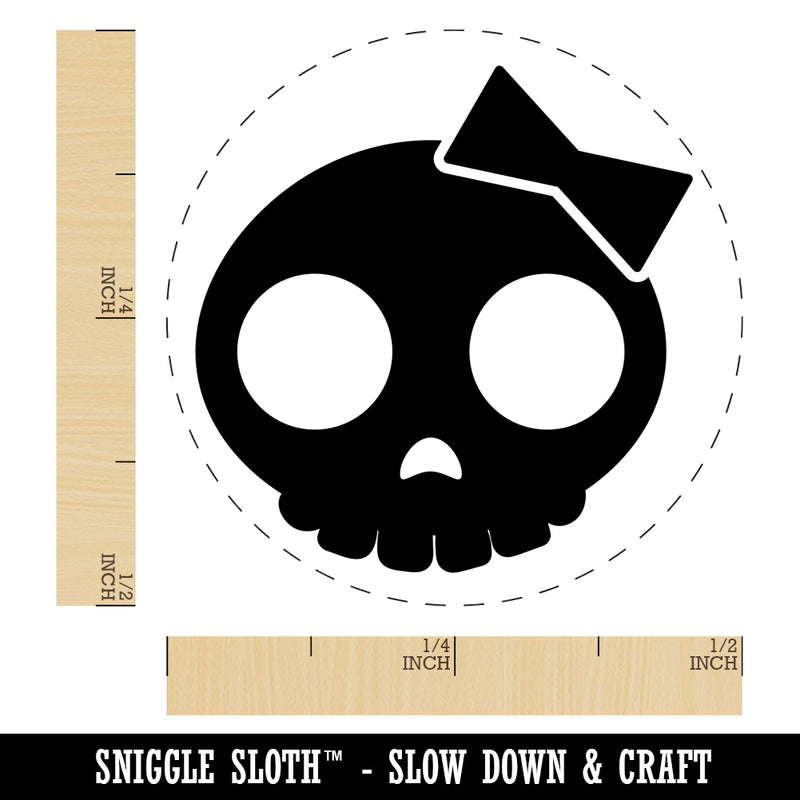 Sassy Skull with Hairbow Self-Inking Rubber Stamp for Stamping Crafting Planners