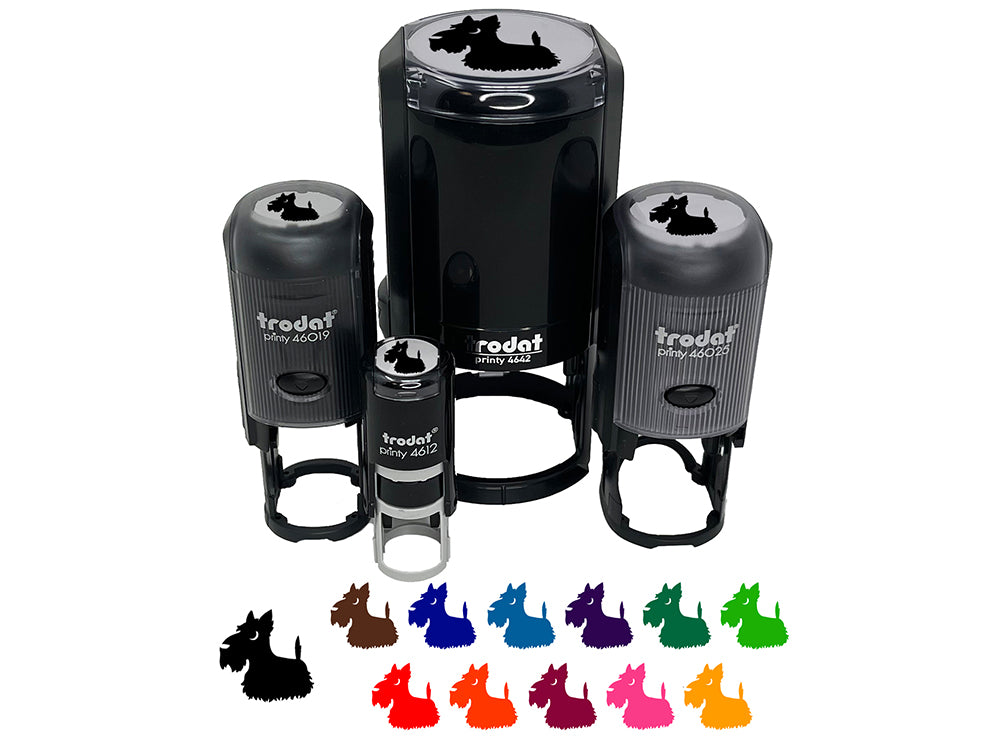 Delightful Cartoon Scottish Terrier Self-Inking Rubber Stamp for Stamping Crafting Planners
