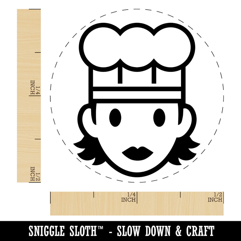 Occupation Chef Cook Woman Icon Self-Inking Rubber Stamp for Stamping Crafting Planners