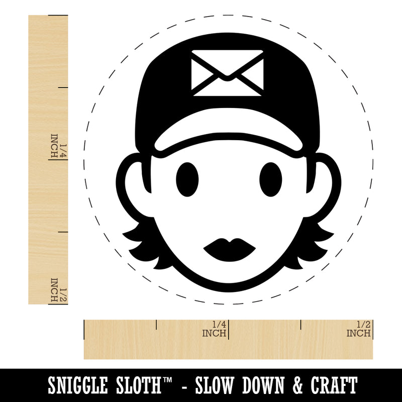 Occupation Mail Delivery Woman Icon Self-Inking Rubber Stamp for Stamping Crafting Planners