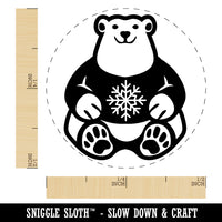 Polar Bear in Snowflake Christmas Sweater Self-Inking Rubber Stamp for Stamping Crafting Planners