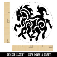 Sleipnir Norse Mythology Eight Legged Horse Self-Inking Rubber Stamp for Stamping Crafting Planners