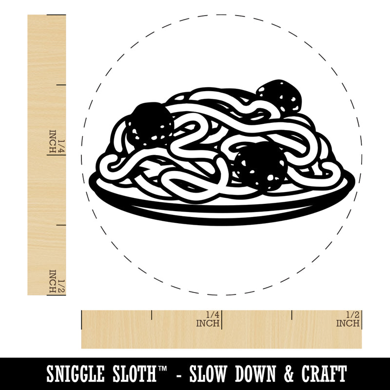 Spaghetti and Meatballs Italian Pasta Self-Inking Rubber Stamp for Stamping Crafting Planners