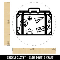 Travel Suitcase with Destination Stickers Self-Inking Rubber Stamp for Stamping Crafting Planners