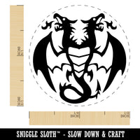 Two Headed Dragon Drake Wyvern Self-Inking Rubber Stamp for Stamping Crafting Planners