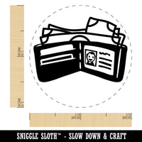 Wallet Billfold Full of Cash Money Self-Inking Rubber Stamp for Stamping Crafting Planners