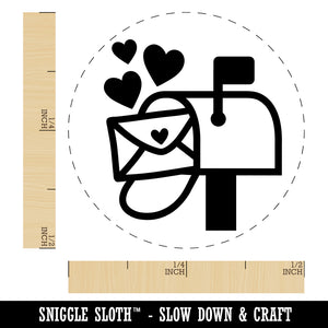 Cute Mailbox with Hearts Self-Inking Rubber Stamp for Stamping Crafting Planners