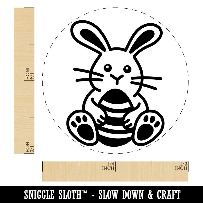 Easter Bunny with Egg Self-Inking Rubber Stamp for Stamping Crafting Planners