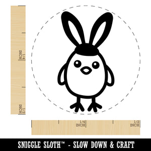 Easter Chick with Bunny Ears Self-Inking Rubber Stamp for Stamping Crafting Planners