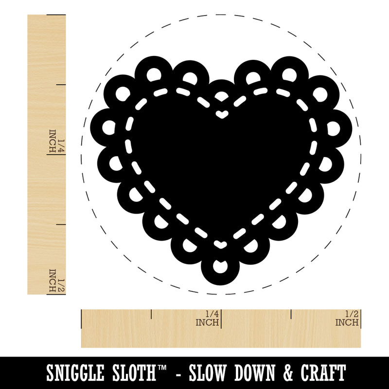 Fancy Heart Doily Love Valentine's Day Self-Inking Rubber Stamp for Stamping Crafting Planners