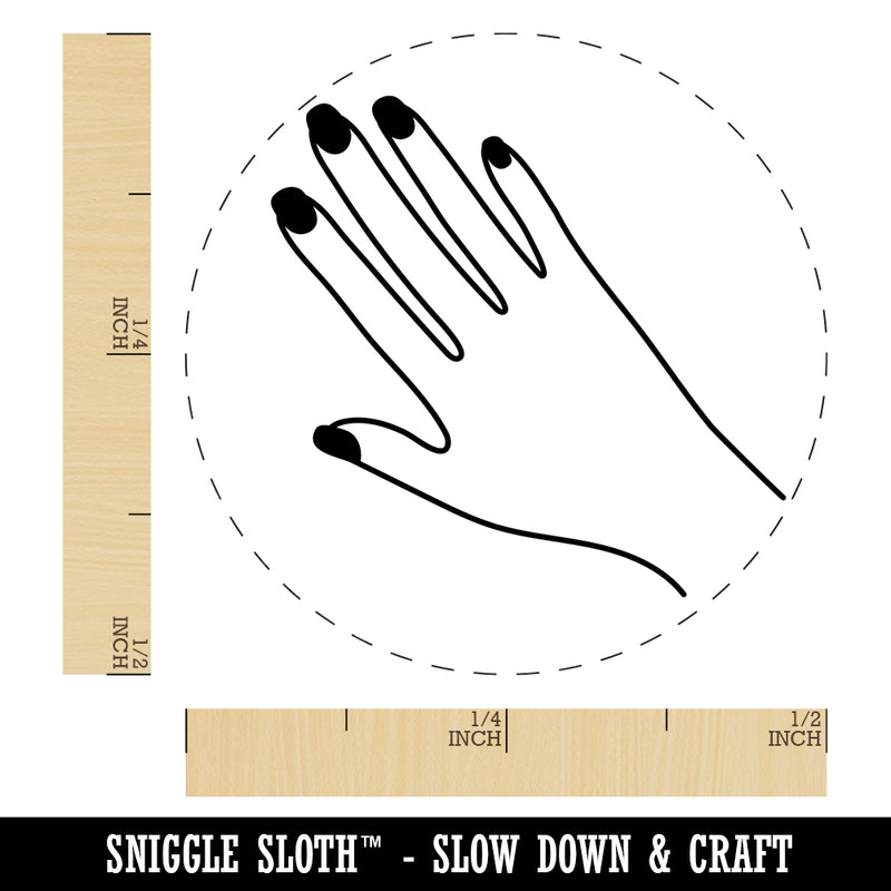 Hand with Painted Nails Self-Inking Rubber Stamp for Stamping Crafting Planners