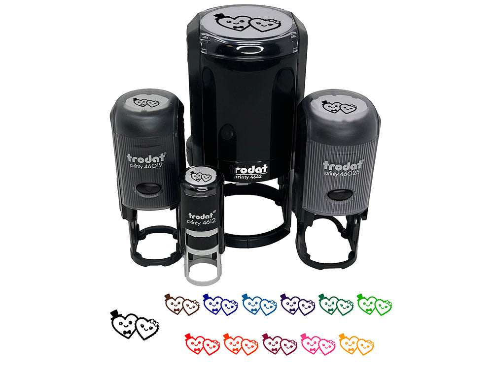 Heart Couple Love Anniversary Valentine's Day Self-Inking Rubber Stamp for Stamping Crafting Planners