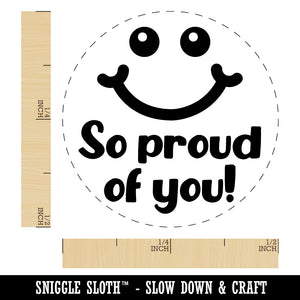 So Proud of You Smiley Face Teacher School Motivation Self-Inking Rubber Stamp for Stamping Crafting Planners