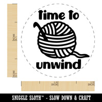 Time to Unwind Crocheting Self-Inking Rubber Stamp for Stamping Crafting Planners