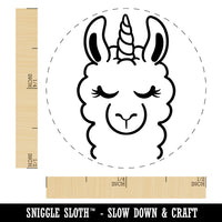 Lovely Llamacorn Llama Unicorn Self-Inking Rubber Stamp for Stamping Crafting Planners