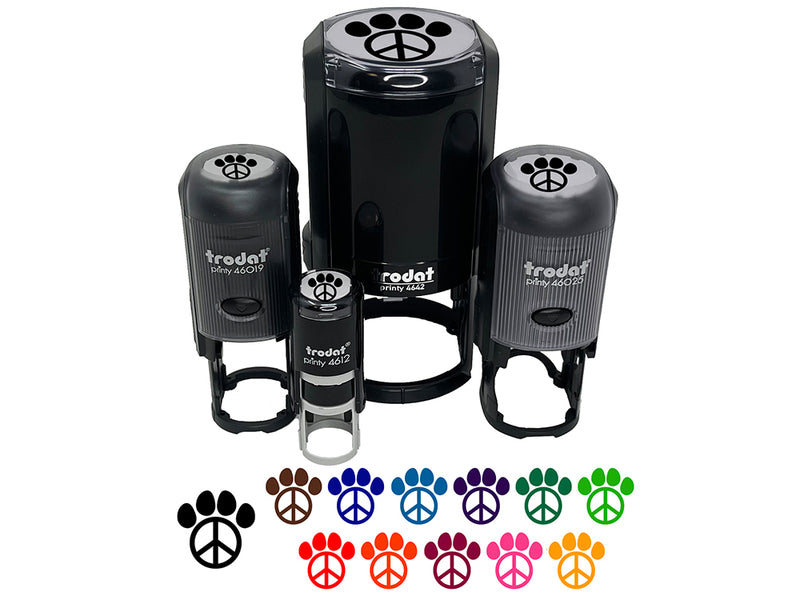 Paw Print Dog Cat Peace Sign Self-Inking Rubber Stamp for Stamping Crafting Planners