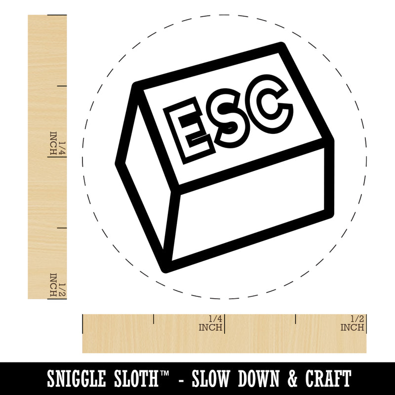 Escape Button Computer Keyboard Funny Self-Inking Rubber Stamp for Stamping Crafting Planners