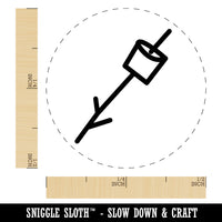 Marshmallow on a Stick S'mores Camping Doodle Self-Inking Rubber Stamp for Stamping Crafting Planners