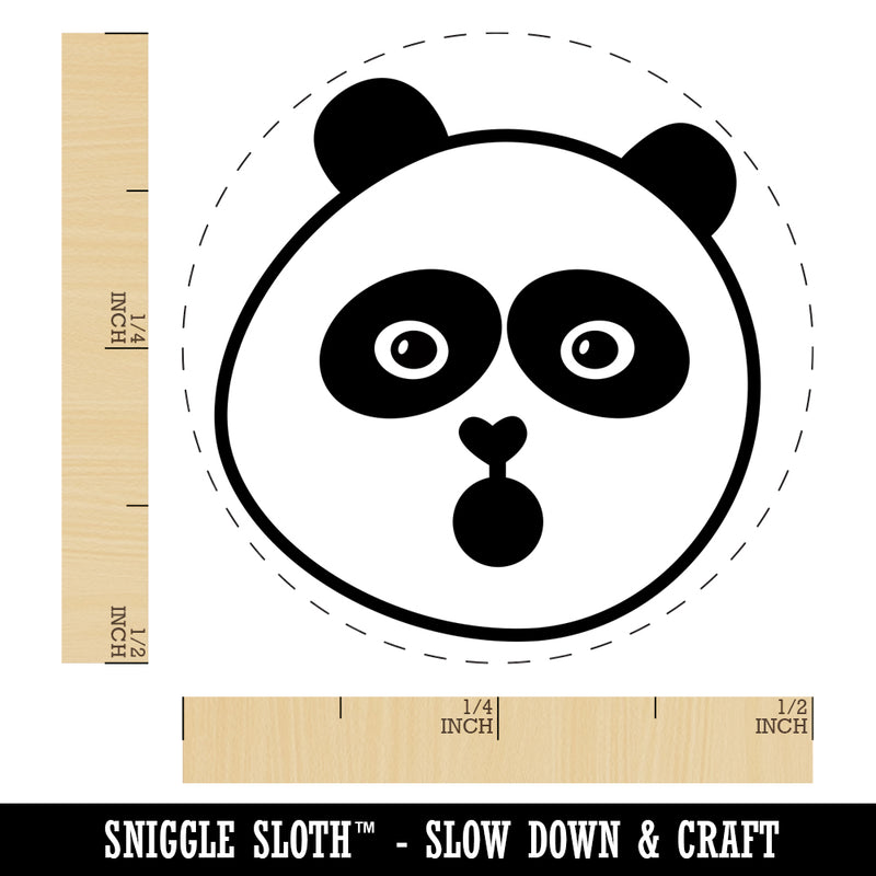 Surprised Panda Face Shocked Self-Inking Rubber Stamp for Stamping Crafting Planners