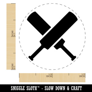Crossed Cricket Bats Self-Inking Rubber Stamp for Stamping Crafting Planners
