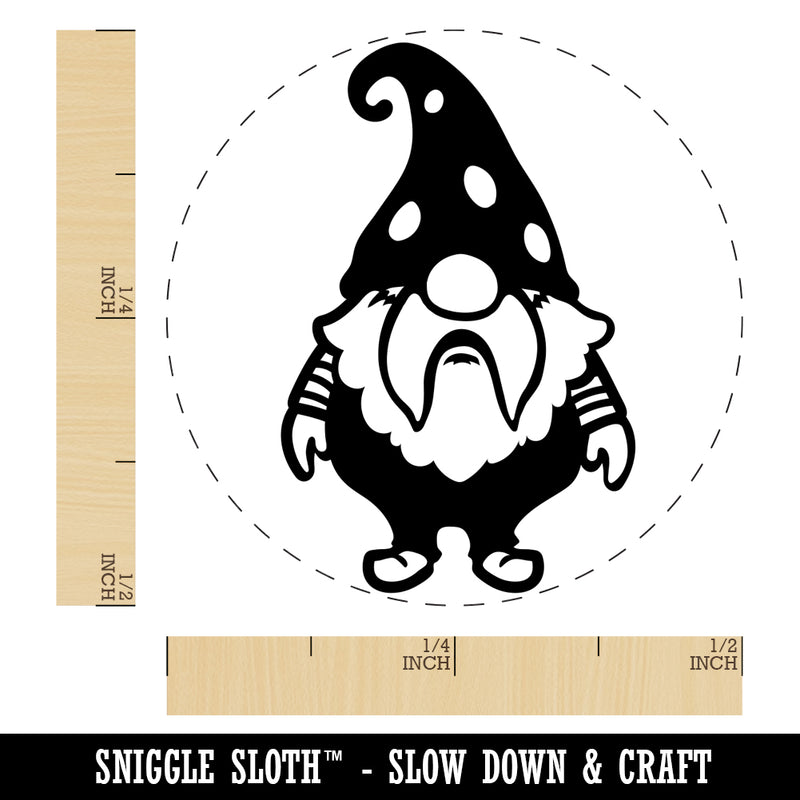 Cute Bearded Garden Gnome Self-Inking Rubber Stamp for Stamping Crafting Planners