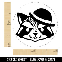 Raccoon with English Derby Bowler Hat Self-Inking Rubber Stamp for Stamping Crafting Planners