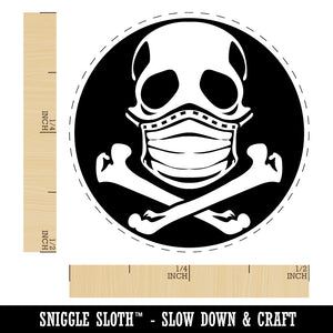 Skull Wearing Mask Self-Inking Rubber Stamp for Stamping Crafting Planners