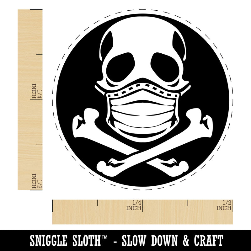 Skull Wearing Mask Self-Inking Rubber Stamp for Stamping Crafting Planners