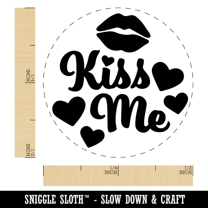 Kiss Me Lips Self-Inking Rubber Stamp Ink Stamper for Stamping Crafting Planners