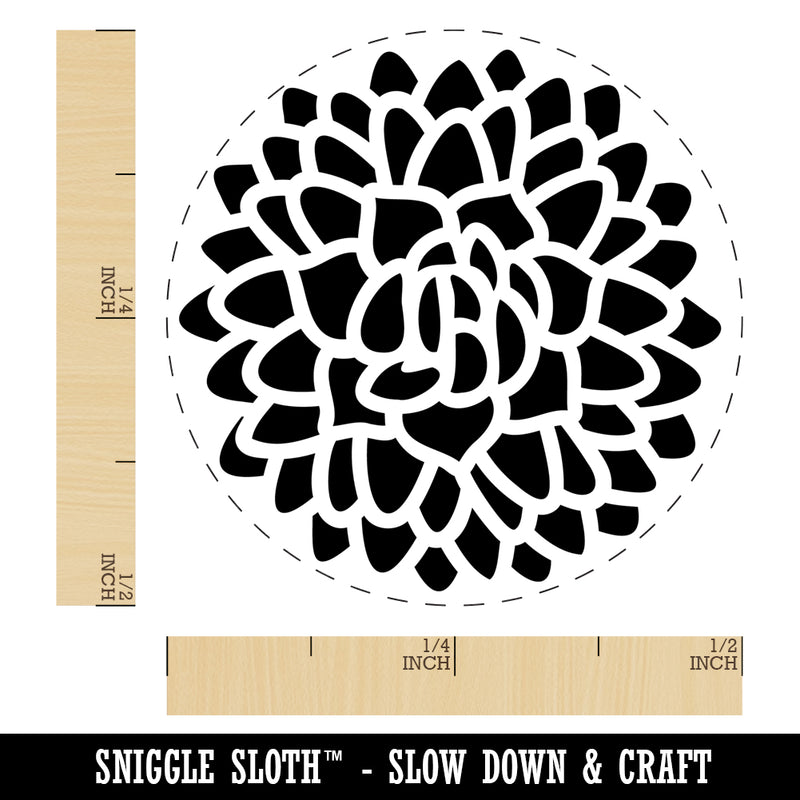 Beautiful Dahlia Flower Self-Inking Rubber Stamp Ink Stamper for Stamping Crafting Planners