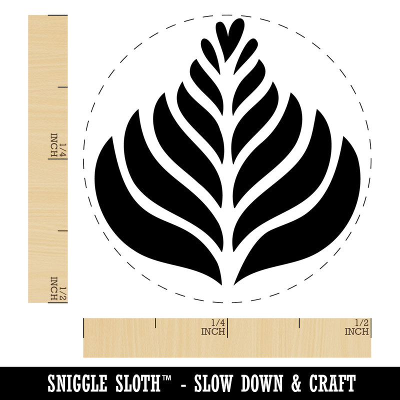 Fern Latte Art Self-Inking Rubber Stamp Ink Stamper for Stamping Crafting Planners