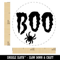 Boo with Spider Halloween Self-Inking Rubber Stamp Ink Stamper for Stamping Crafting Planners