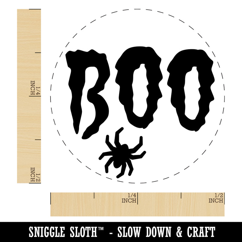 Boo with Spider Halloween Self-Inking Rubber Stamp Ink Stamper for Stamping Crafting Planners
