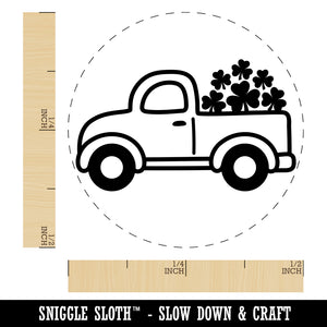 Cute Truck with Shamrocks Luck St. Patrick's Day Self-Inking Rubber Stamp for Stamping Crafting Planners