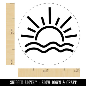 Sun and Waves Sunrise Sunset Self-Inking Rubber Stamp Ink Stamper for Stamping Crafting Planners