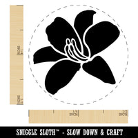 Daylily Lily Flower Self-Inking Rubber Stamp Ink Stamper for Stamping Crafting Planners