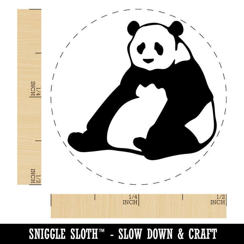 Giant Panda Bear Sitting Self-Inking Rubber Stamp Ink Stamper for Stamping Crafting Planners
